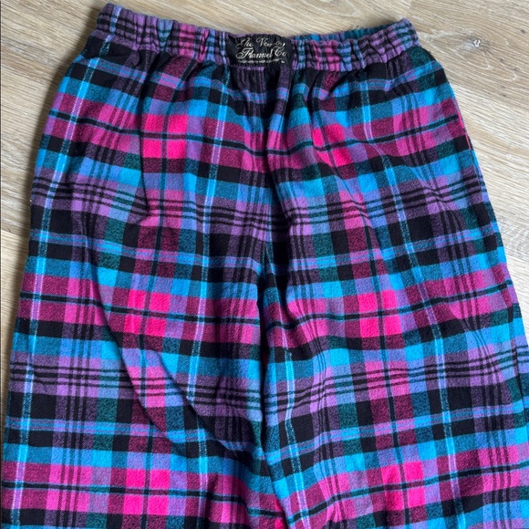The Vermont Flannel Company Pajama Bottoms Sleep Pants Plaid Small Pink Blue - Picture 2 of 8